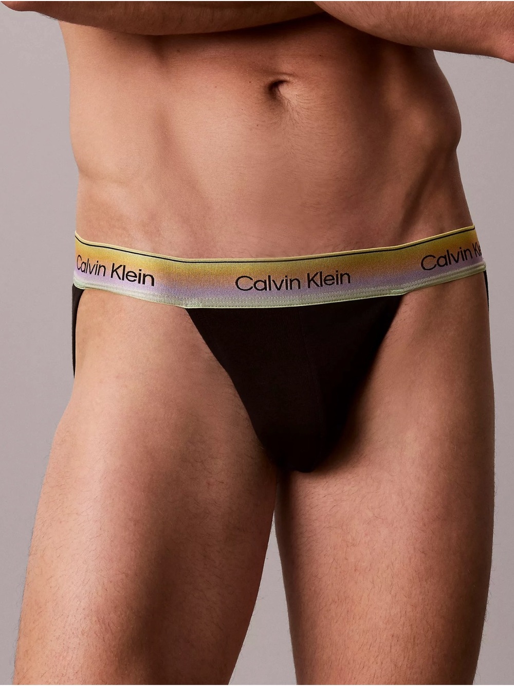 Calvin Klein Icon Cotton Stretch Pride Jock Strap - Picture 2 of 5